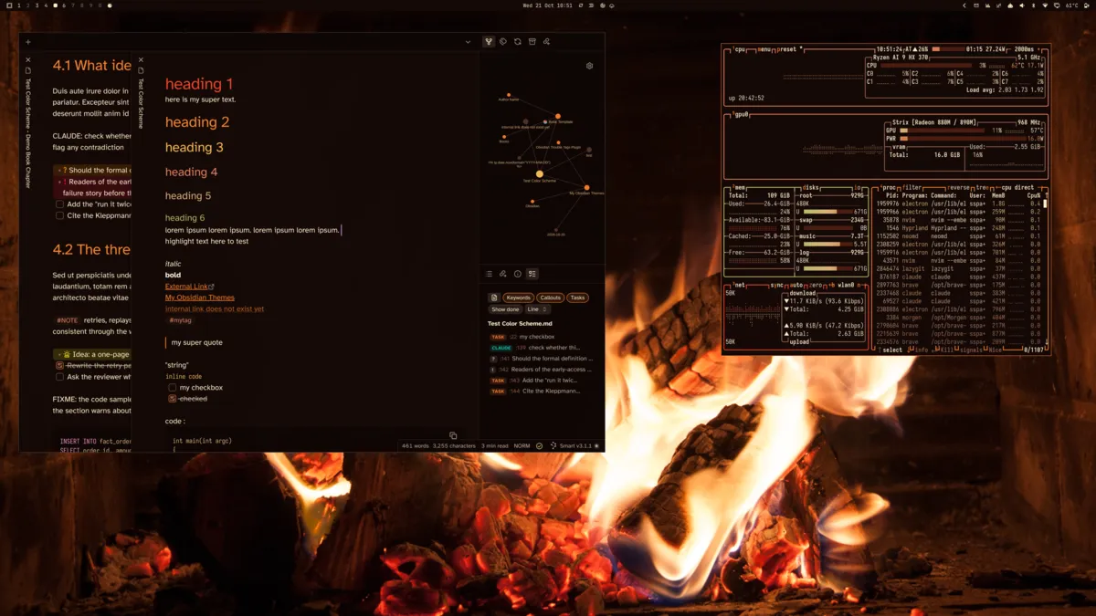 Fireplace theme screenshot